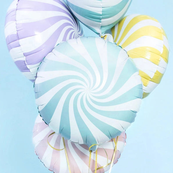 18" Light Blue Swirl Candy Mylar