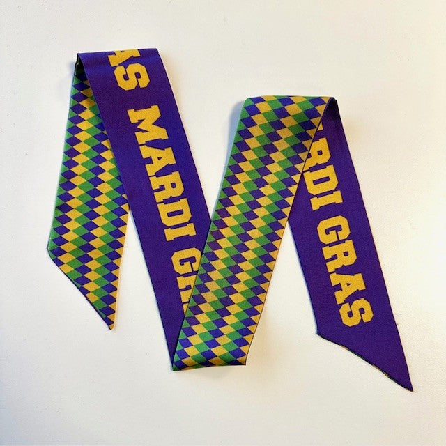 Mardi Gras Silk Twilly