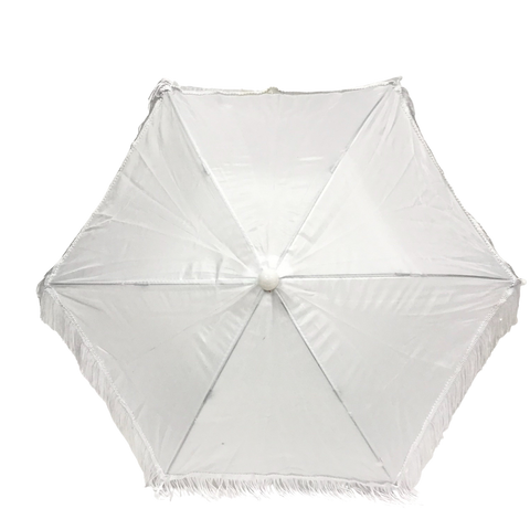 14.5" White Umbrella with Fringe