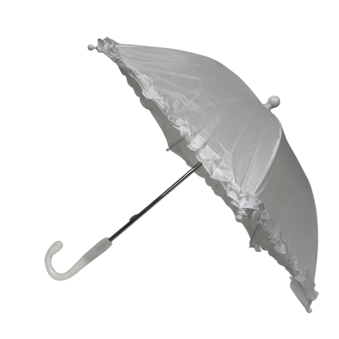 14.5" White Umbrella with Ruffles