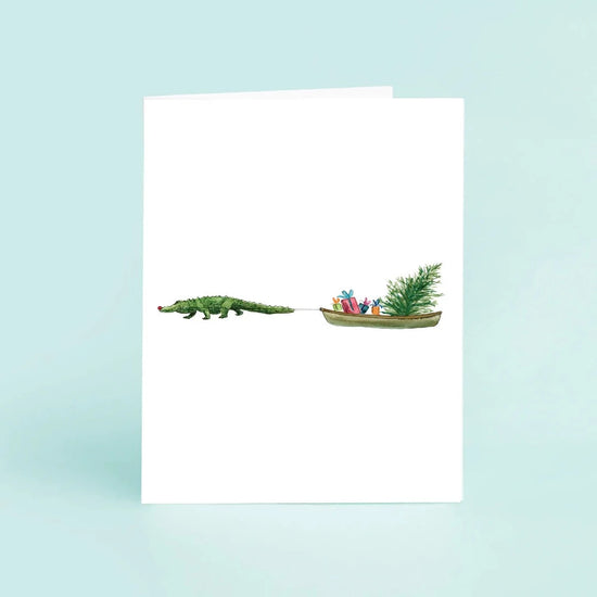 Load image into Gallery viewer, Alligator Pirogue Greeting Card
