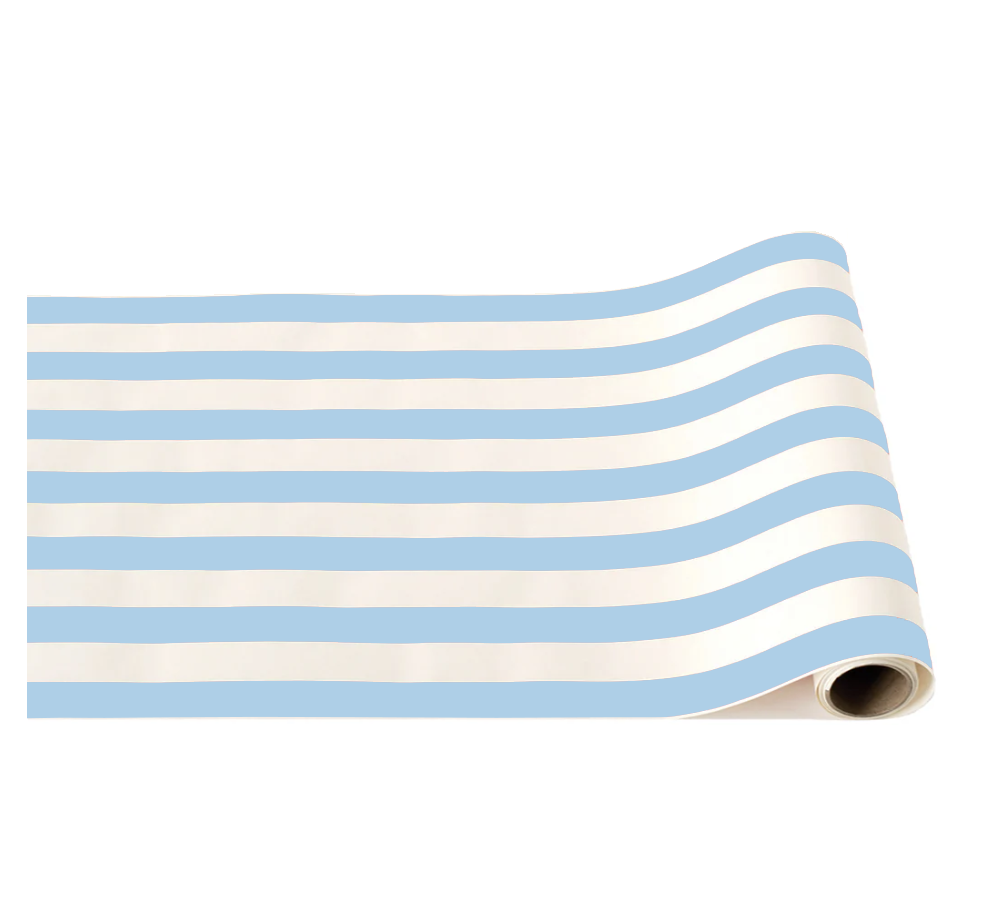 Sky Blue Cabana Stripe Table Runner