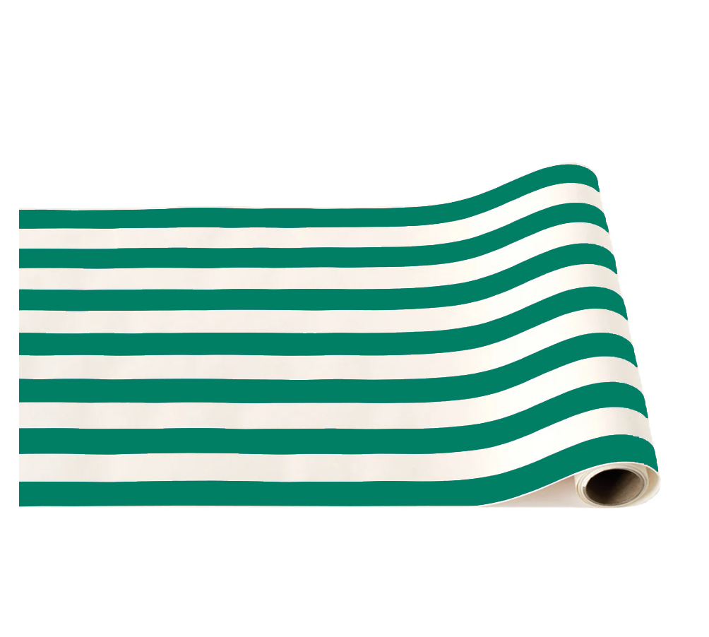Emerald Green Stripe Table Runner