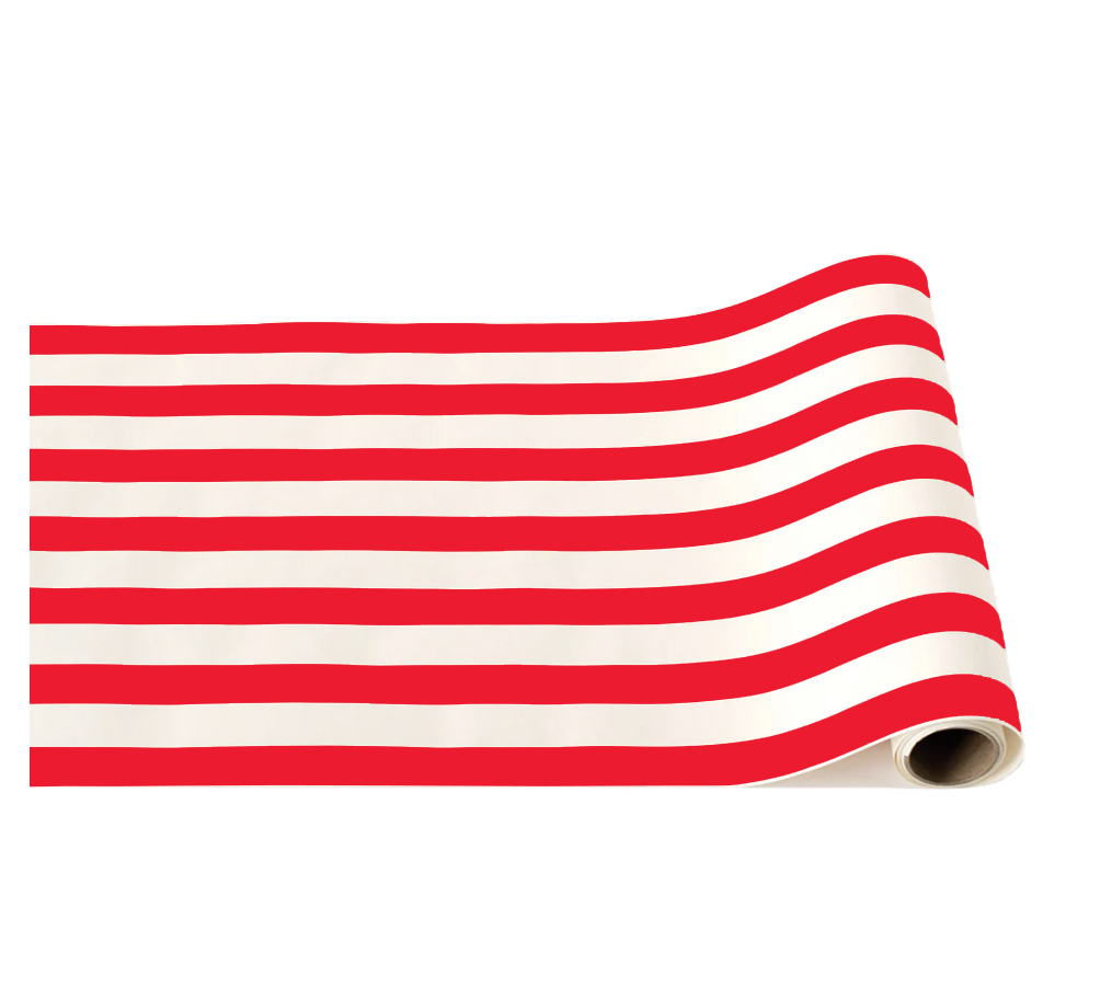 Cherry Red Stripe Table Runner