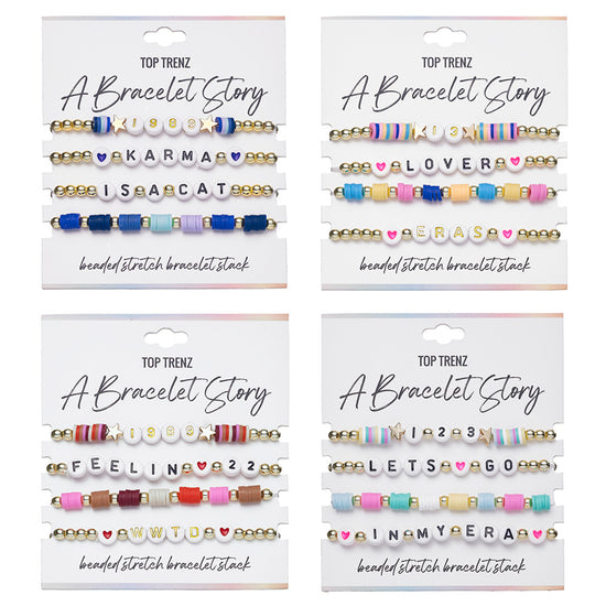 Eras Beaded Stretch Bracelets (4 Pack)