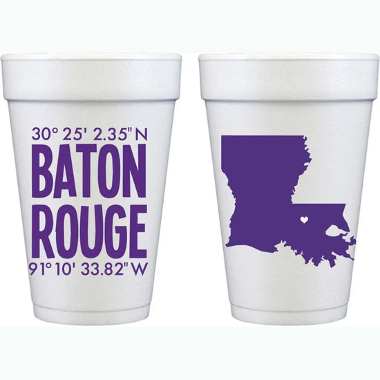 Load image into Gallery viewer, Baton Rouge Coordinates Foam Cup
