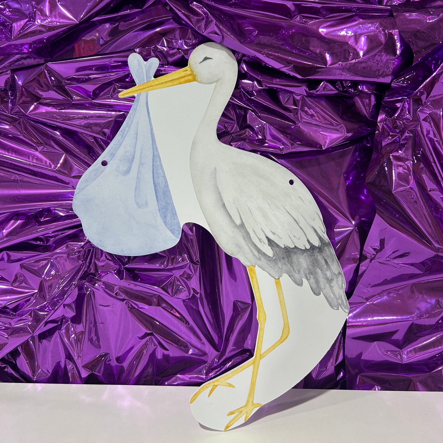 Baby Boy Stork Door Hanger