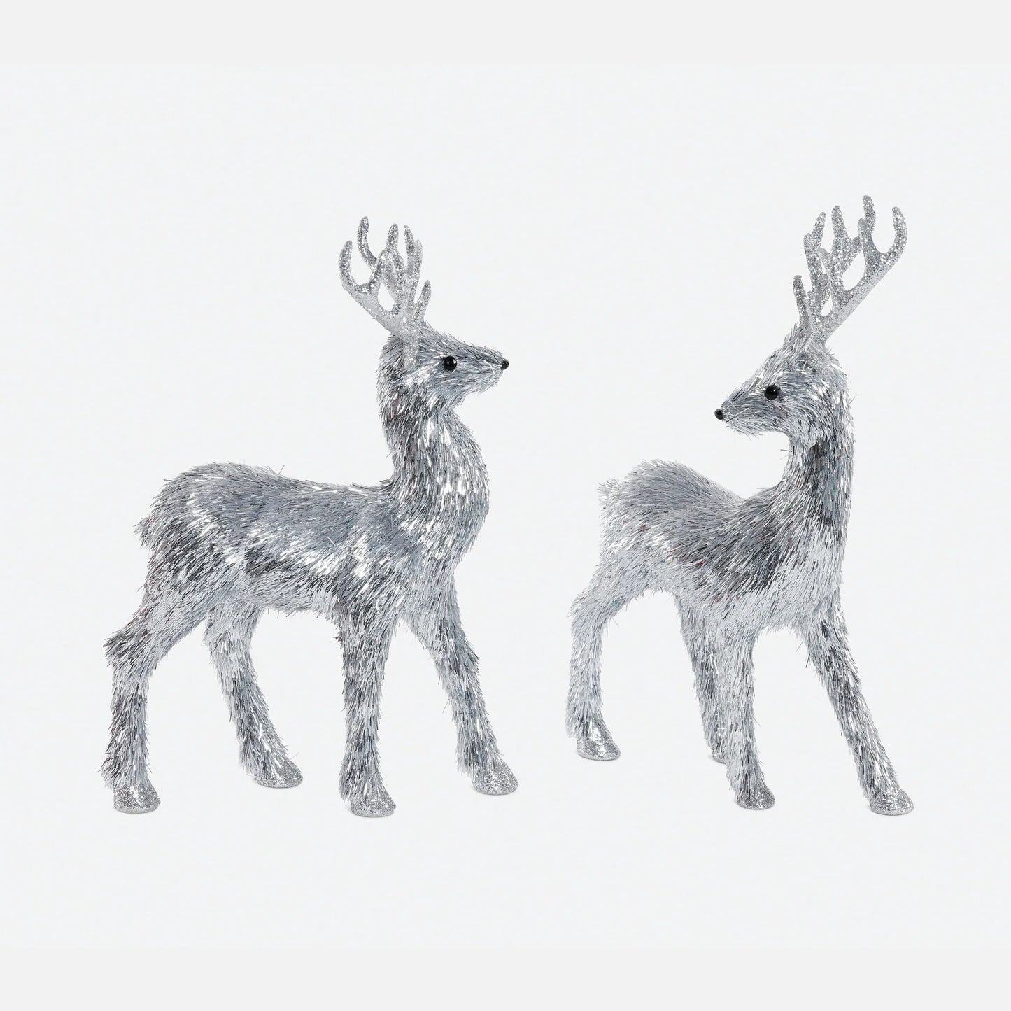 Silver Tinsel Standing Deer