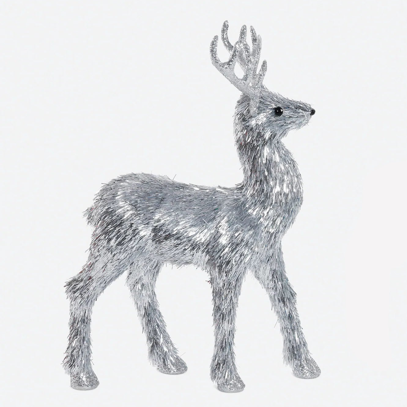 Silver Tinsel Standing Deer