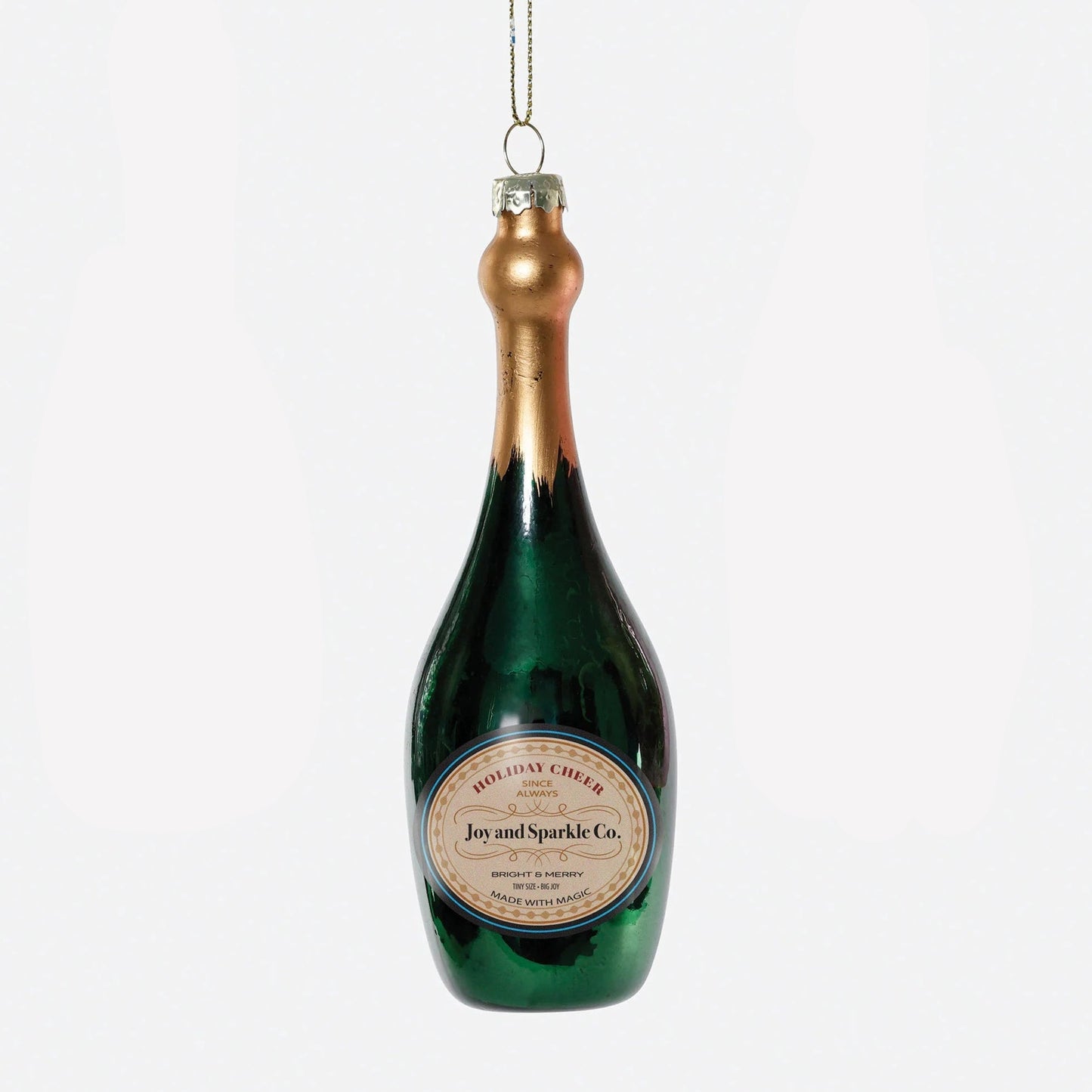 Glass Champagne Bottle Ornament
