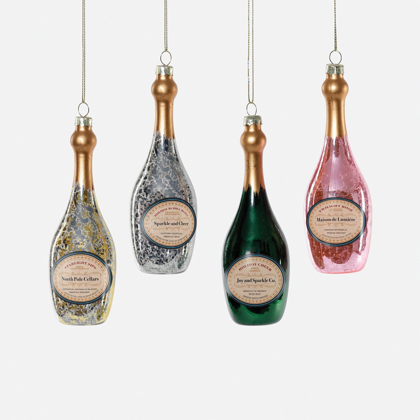 Glass Champagne Bottle Ornament
