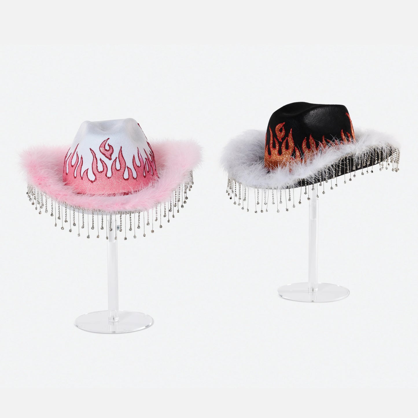 Flaming Felt Cowboy Hats