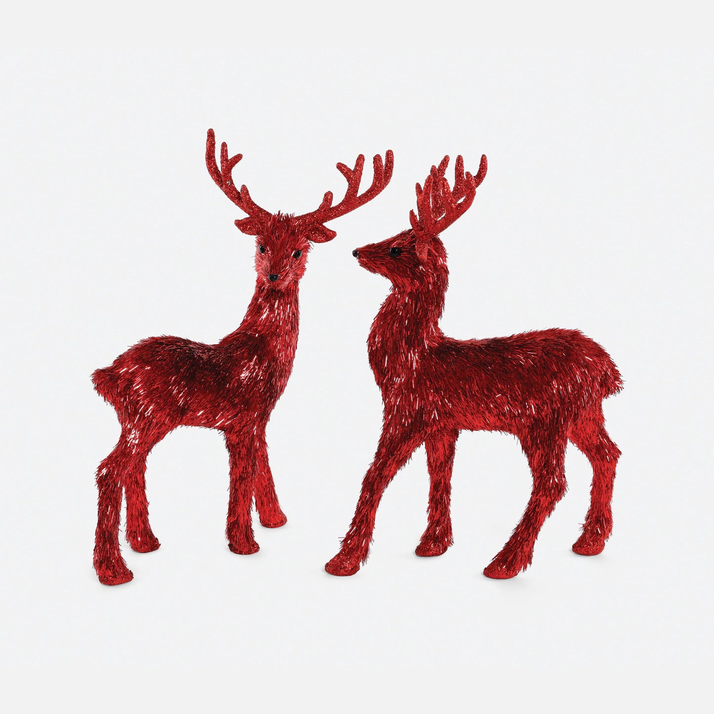 Red Tinsel Standing Deer