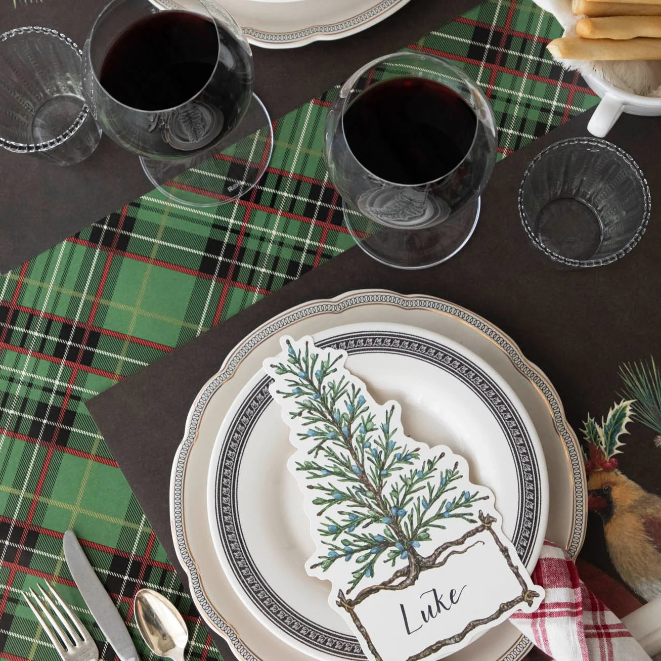 Green Plaid Table Runner