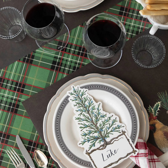 Green Plaid Table Runner