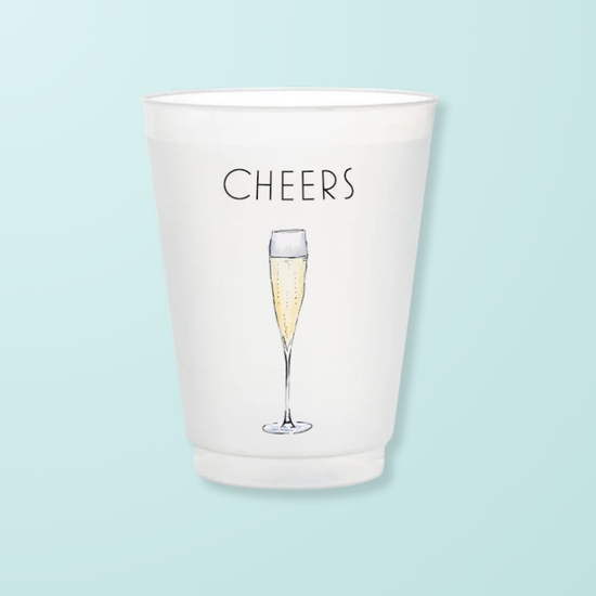 Cheers Champagne Flute Frosted Cups