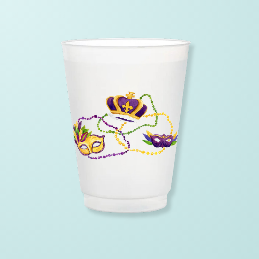 Mardi Gras Beads Frosted Cups