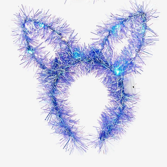 Tinsel Bunny Ear Light Up Headband