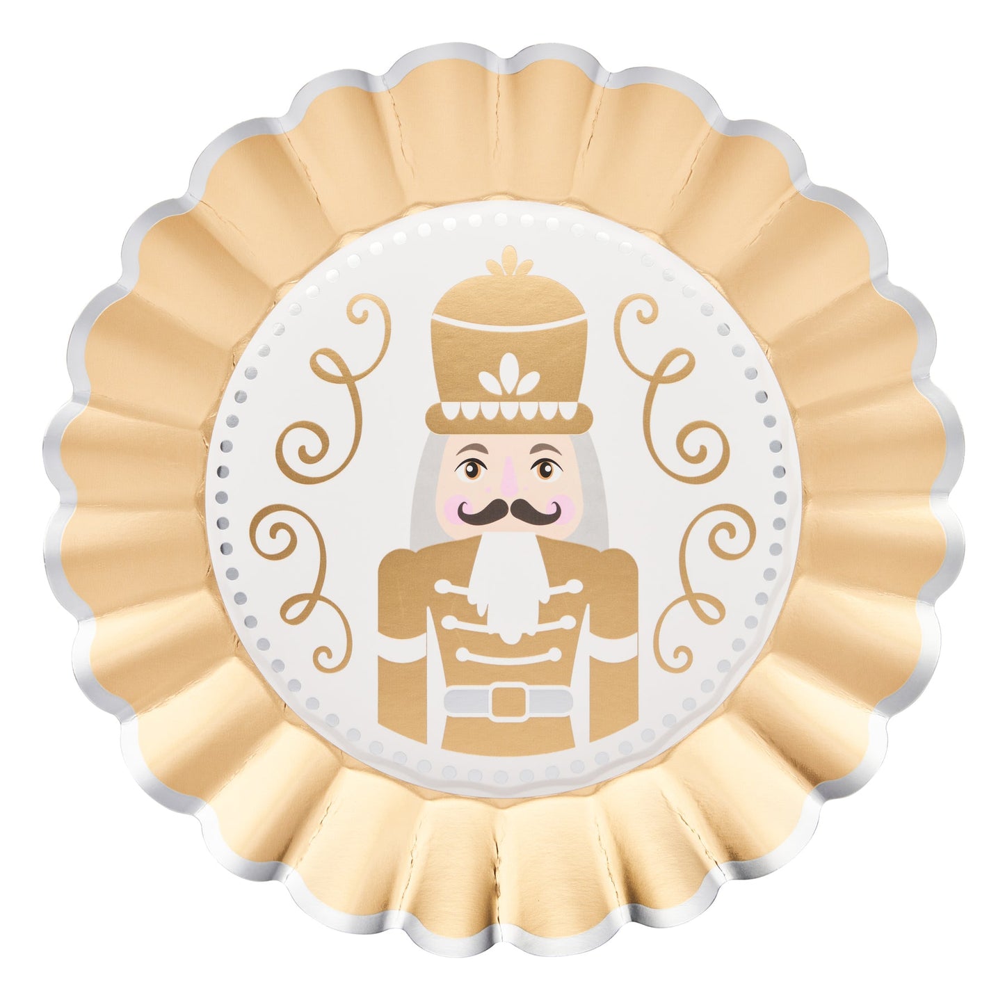 Gilded Nutcracker Scalloped Dinner Plate