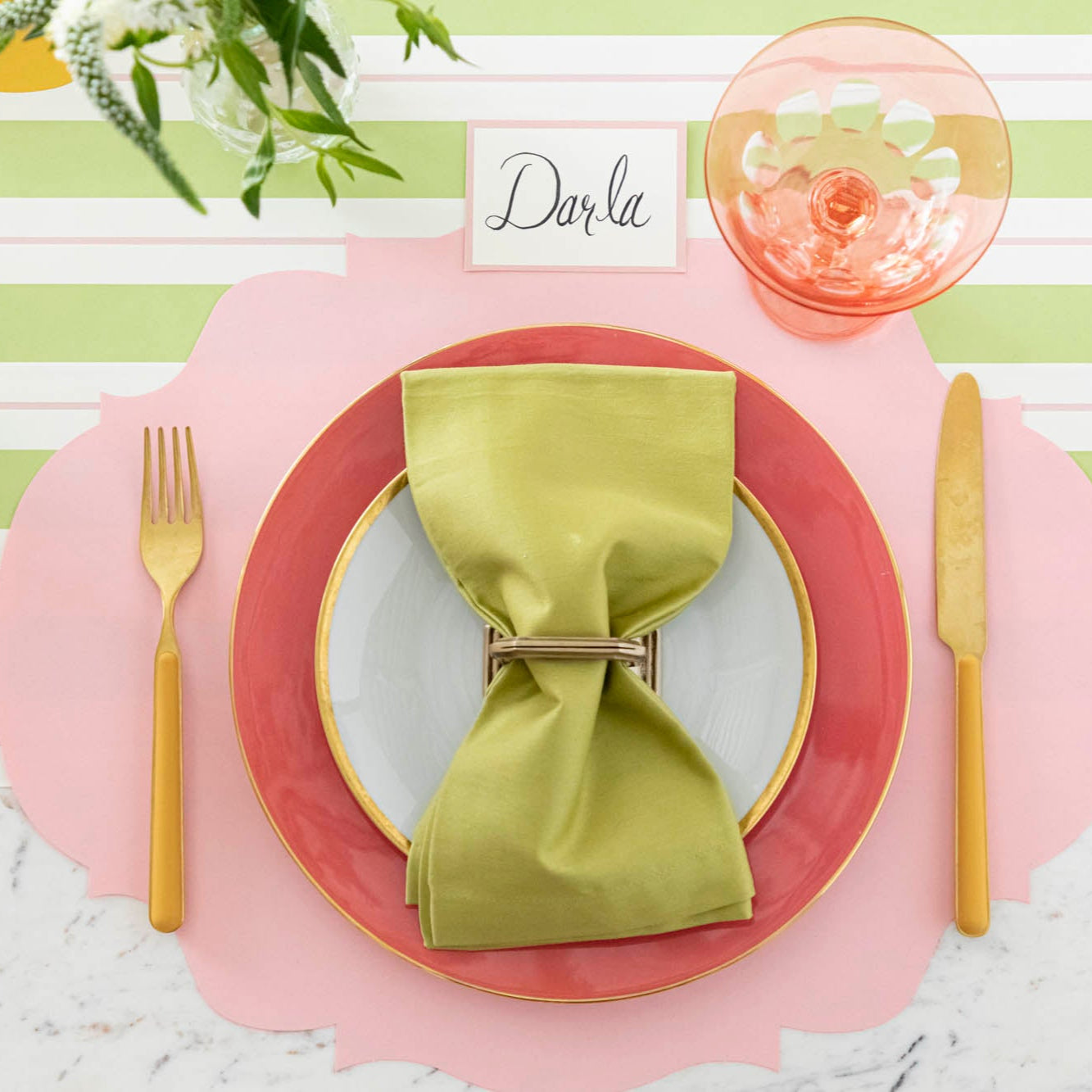 Die-cut Pink French Frame Placemat