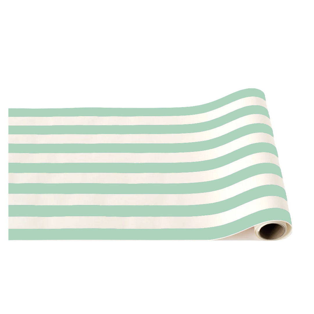 Fresh Mint Stripe Table Runner