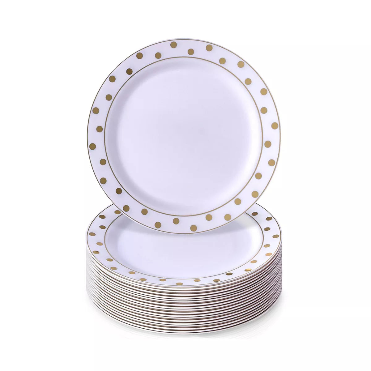 Load image into Gallery viewer, Fancy Plastic Dessert Plates with Gold Dots
