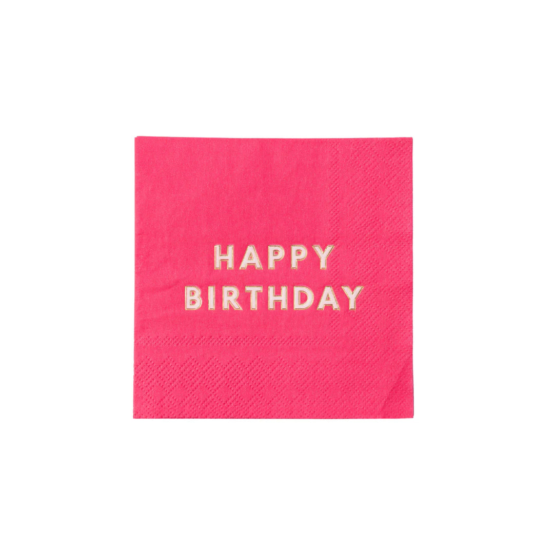 Haute Pink Happy Birthday Cocktail Napkins