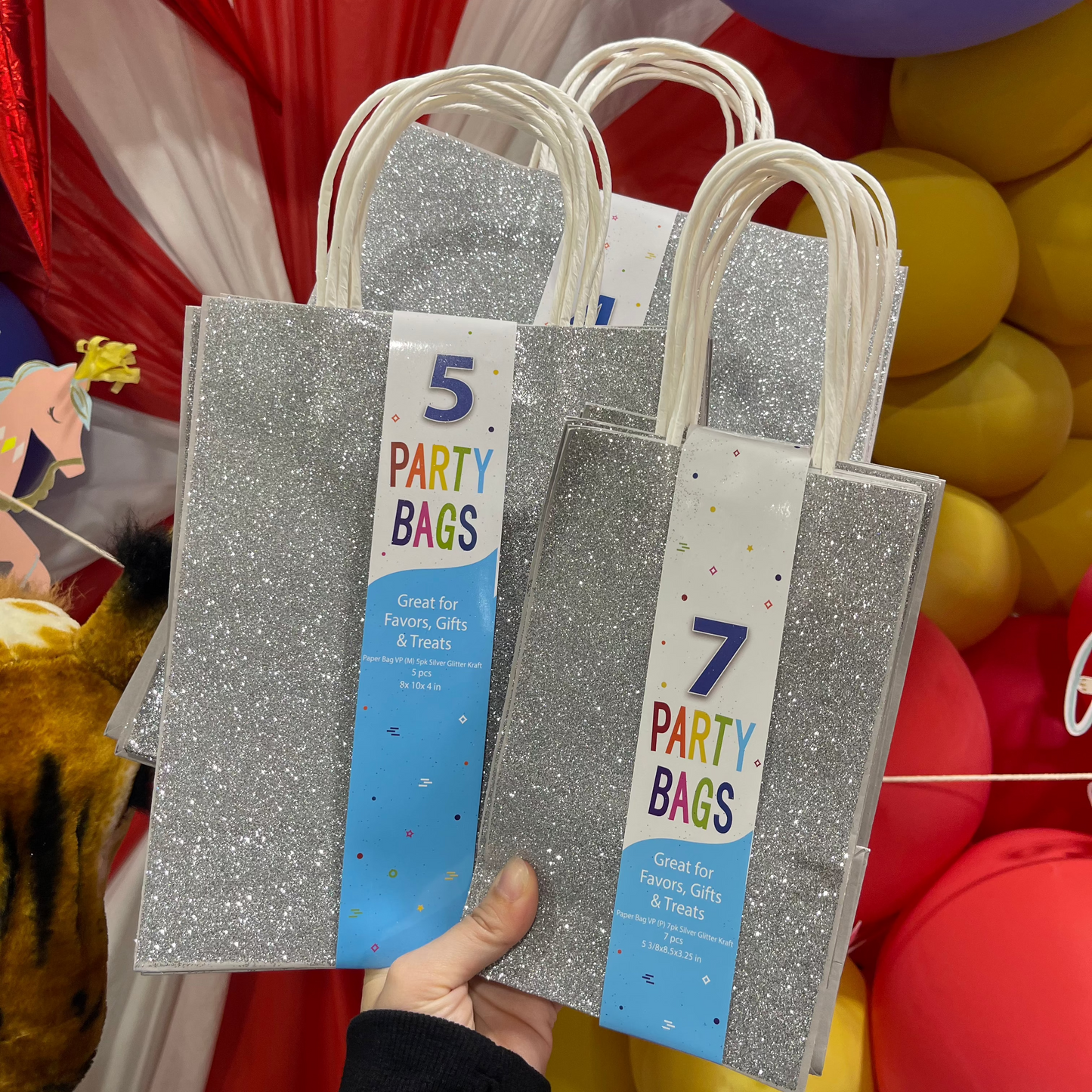 Silver Glitter Kraft Bag Pack