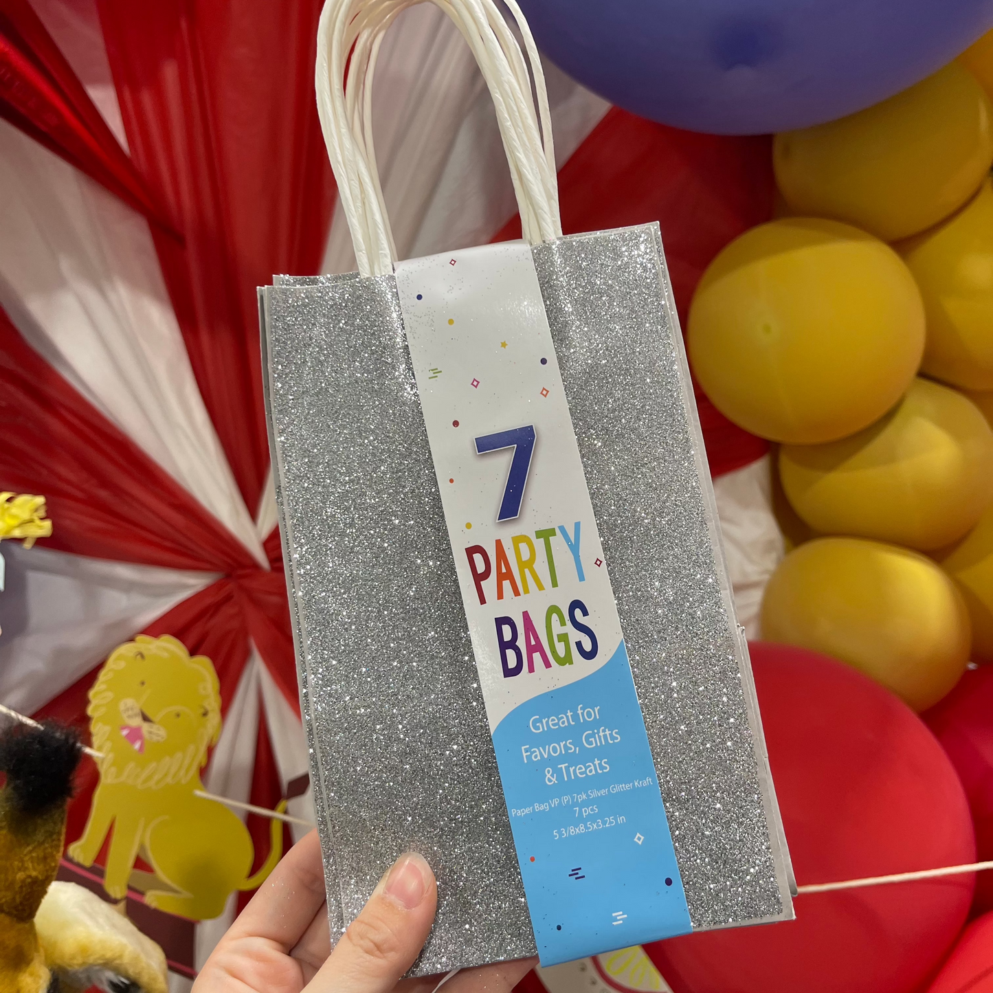 Silver Glitter Kraft Bag Pack