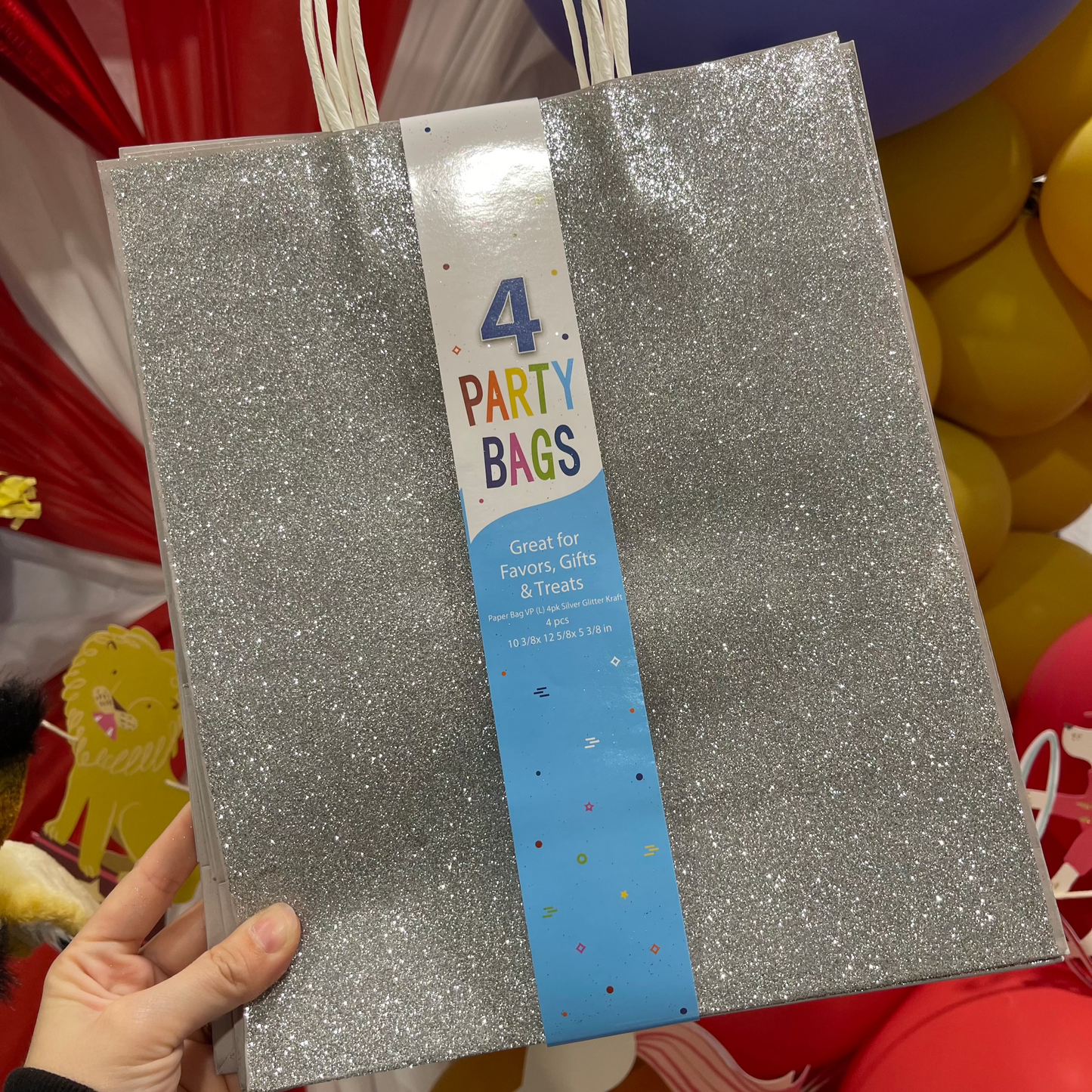 Silver Glitter Kraft Bag Pack