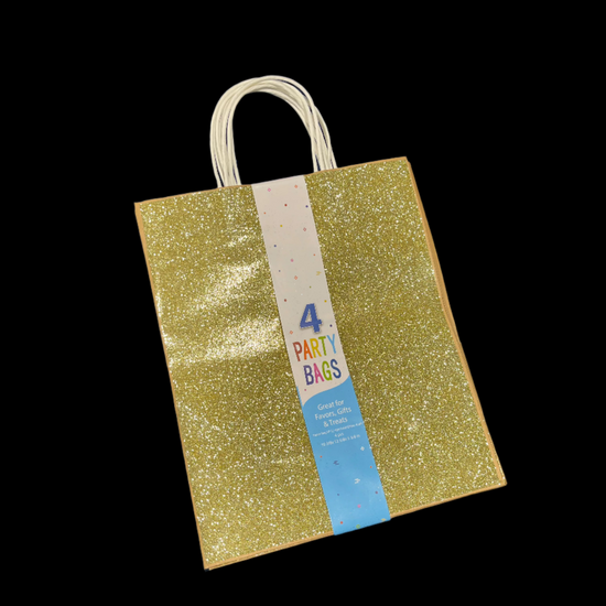 Gold Glitter Kraft Bag Pack