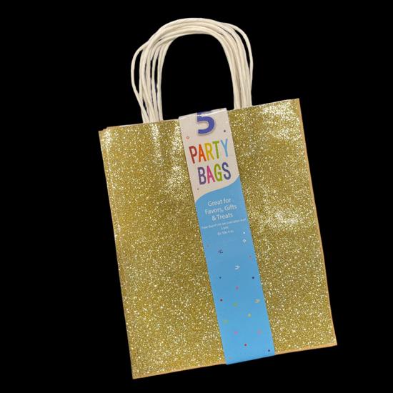 Gold Glitter Kraft Bag Pack