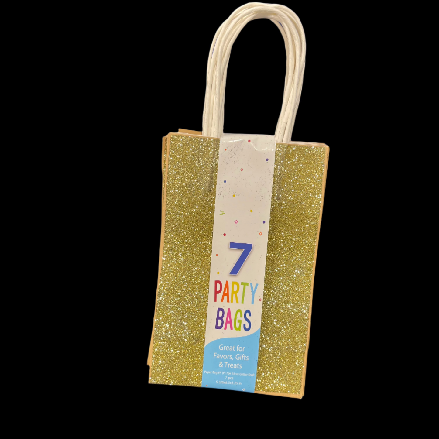 Gold Glitter Kraft Bag Pack