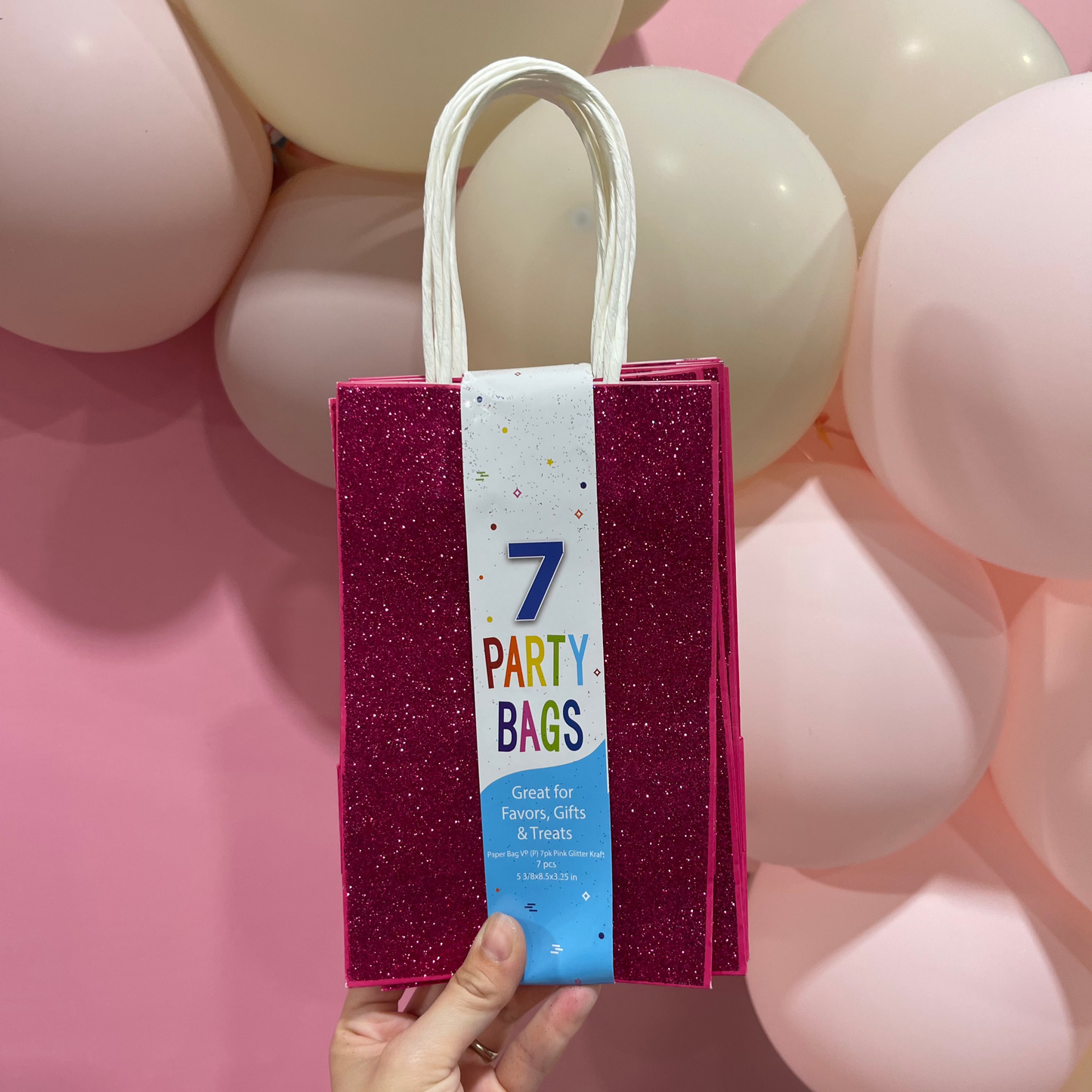 Pink Glitter Kraft Bag Pack