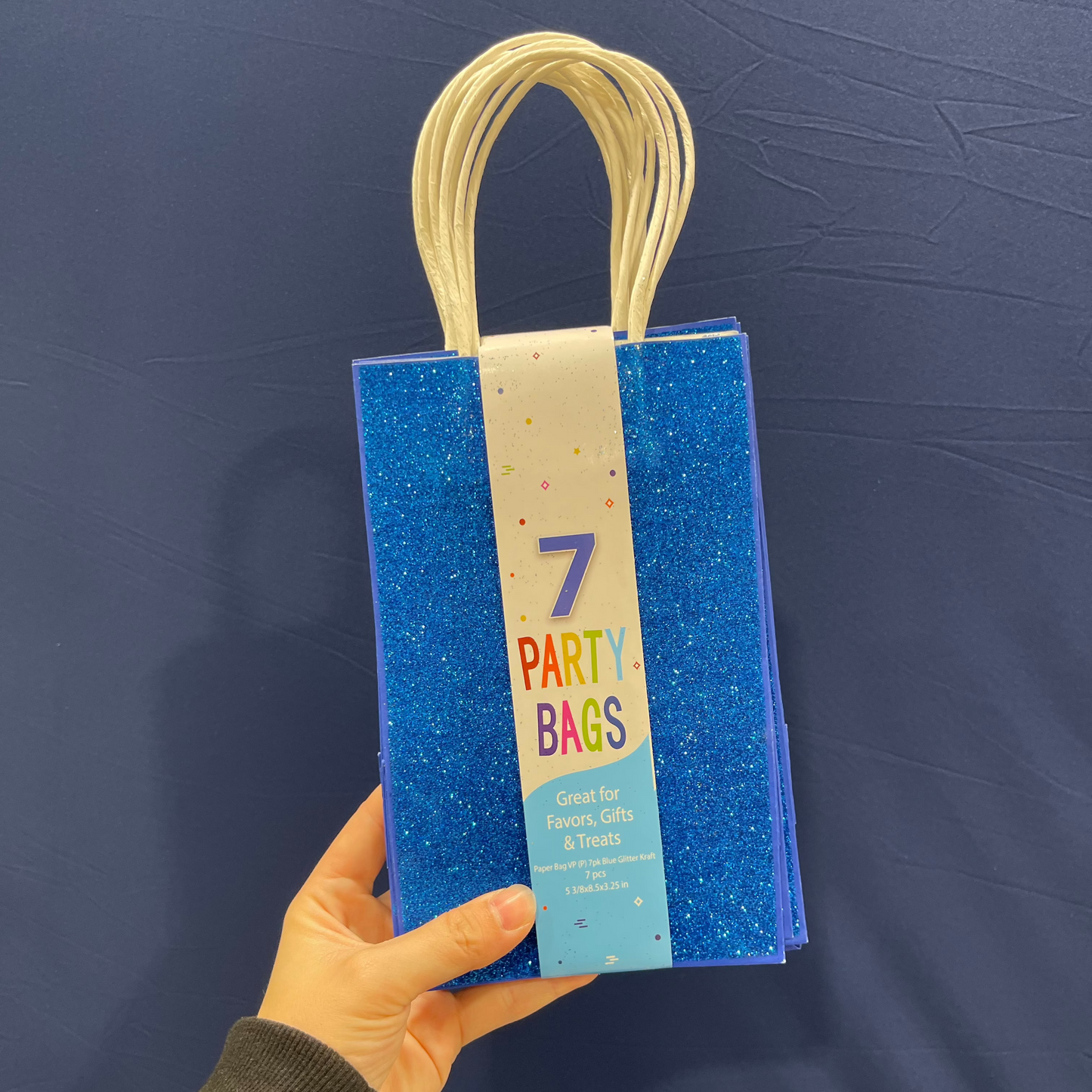 Blue Glitter Kraft Bag Pack