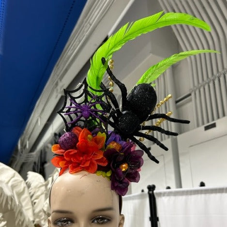 Load image into Gallery viewer, Spider Plume Halloween Headband
