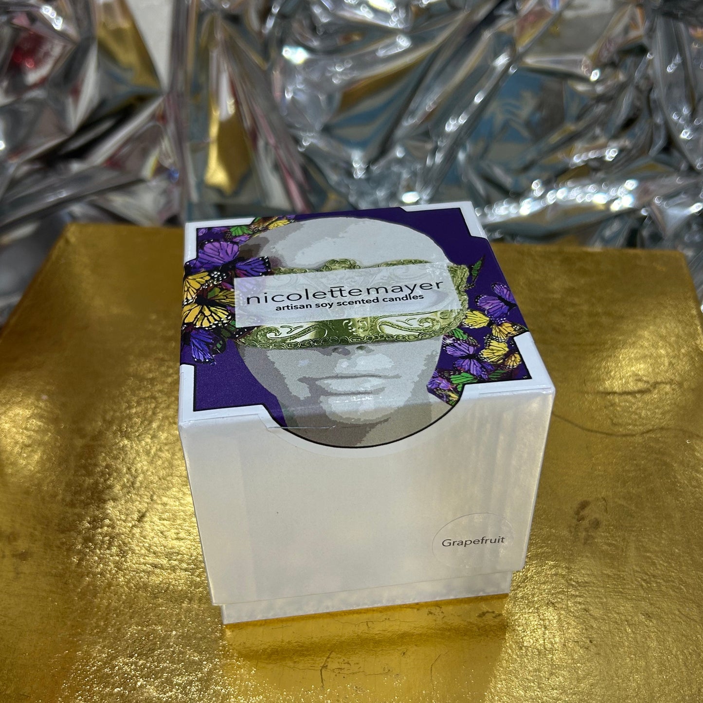 Mardi Gras Butterfly Soy Candle