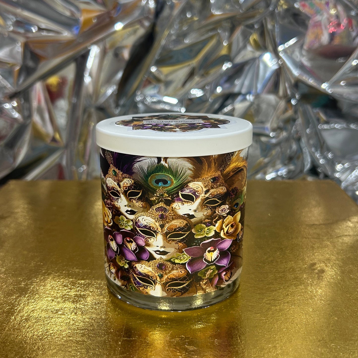 Candle Mask Mardi Gras Masks Soy Candle – Sparkle and Swag Party