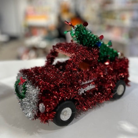 Load image into Gallery viewer, Merry Christmas Model Red Truck with Christmas Tree
