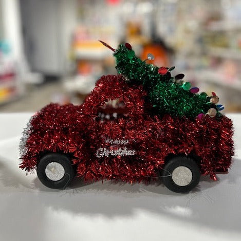 Load image into Gallery viewer, Merry Christmas Model Red Truck with Christmas Tree
