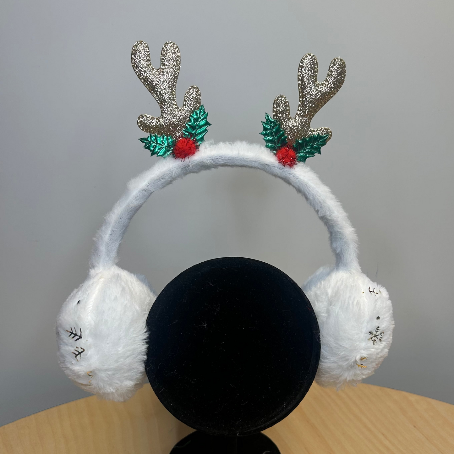 Snowflake Ear Muff with Antlers
