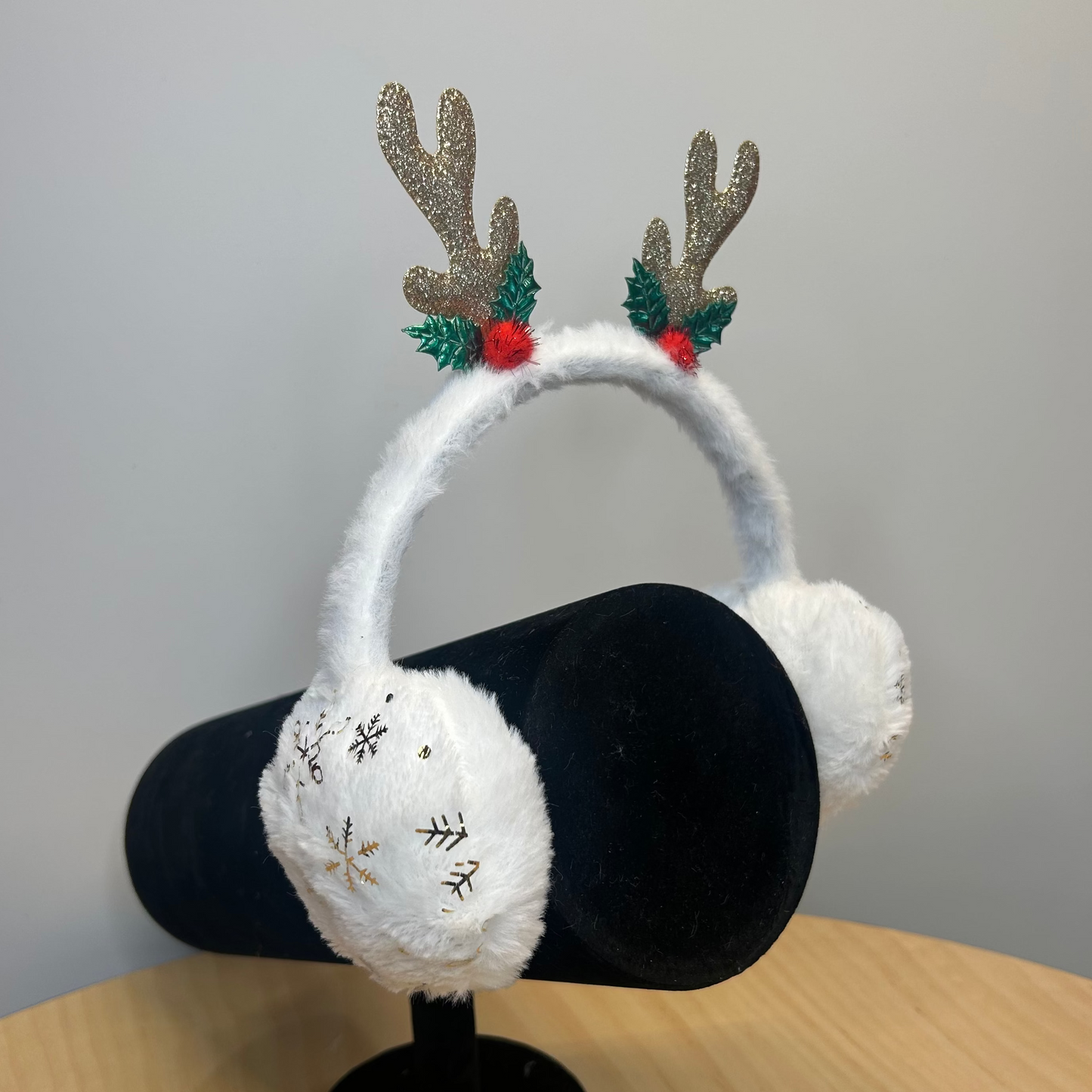 Snowflake Ear Muff with Antlers