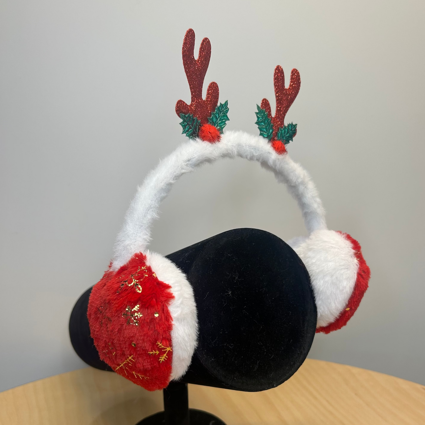 Snowflake Ear Muff with Antlers