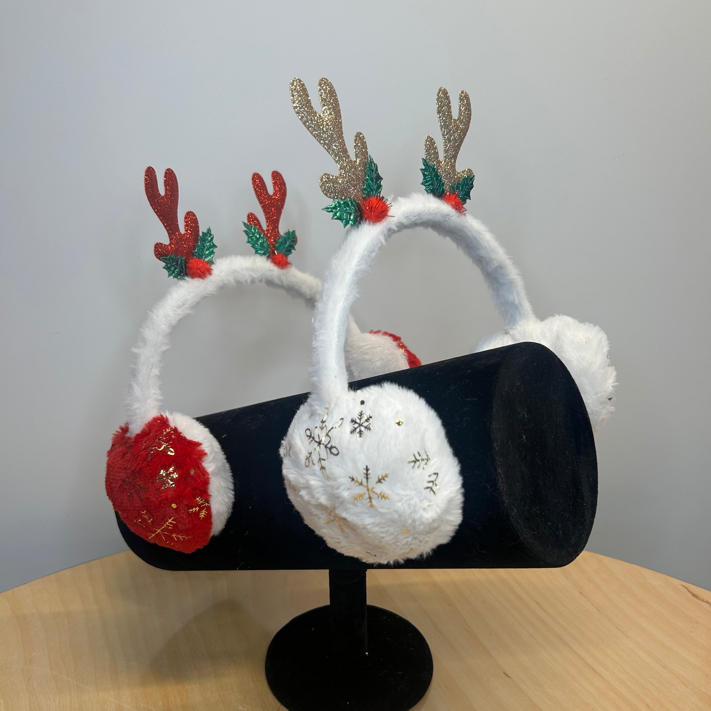 Snowflake Ear Muff with Antlers