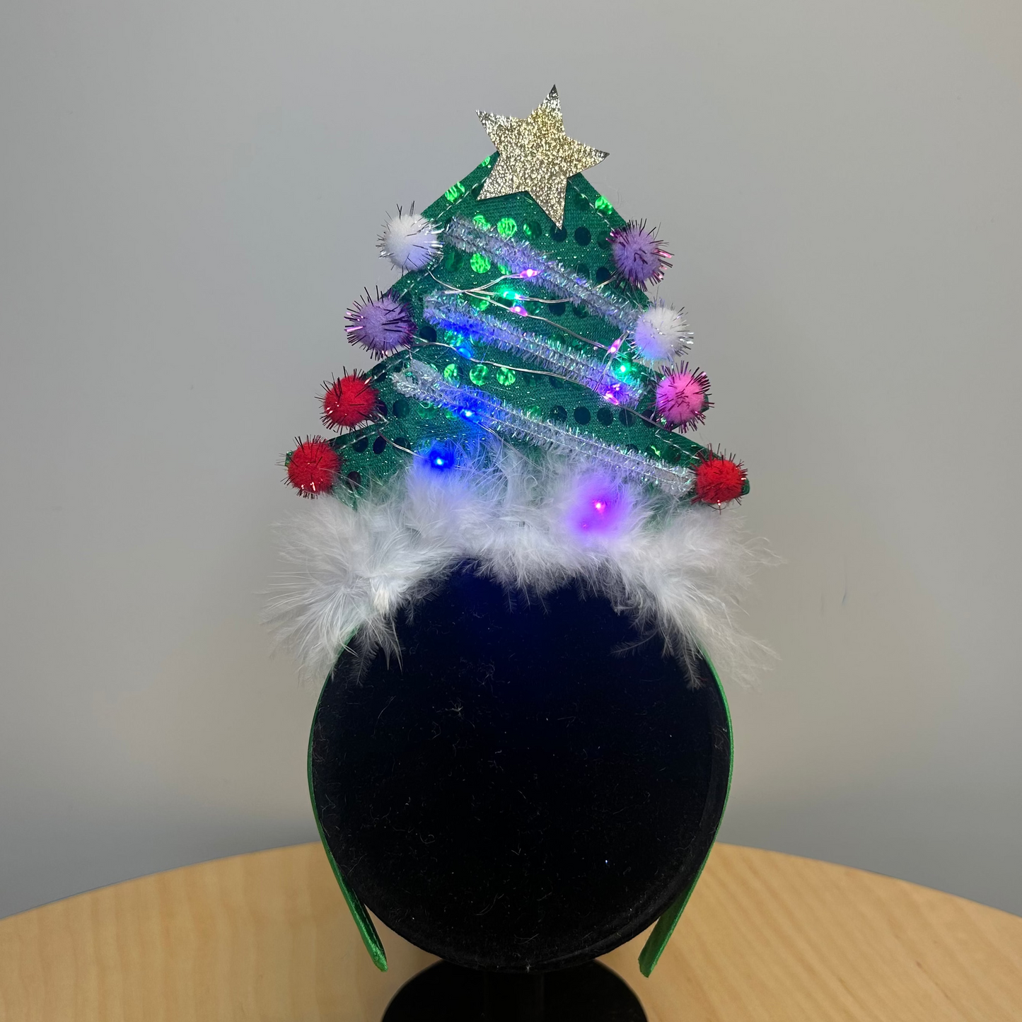 Light Up Christmas Tree Headband
