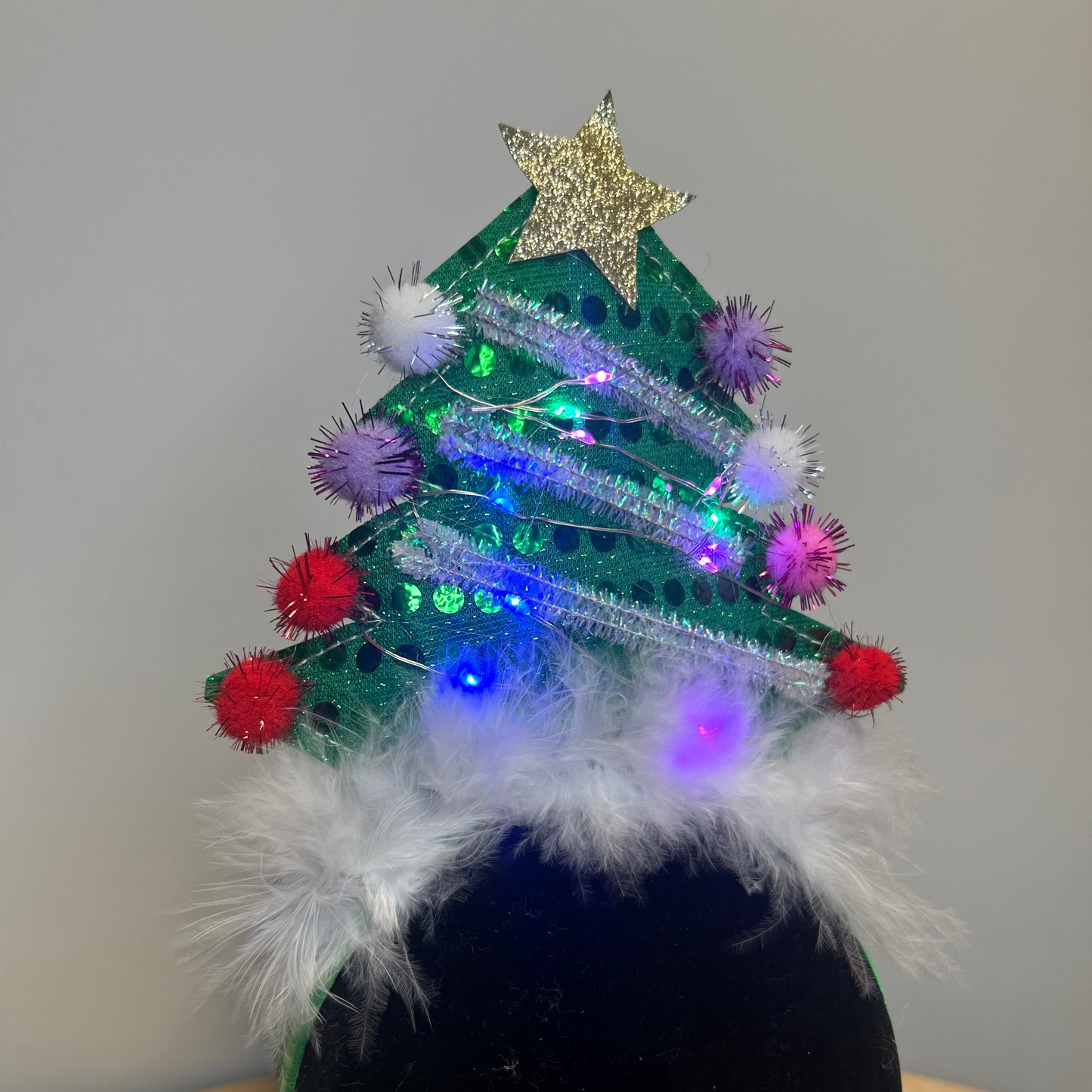 Light Up Christmas Tree Headband