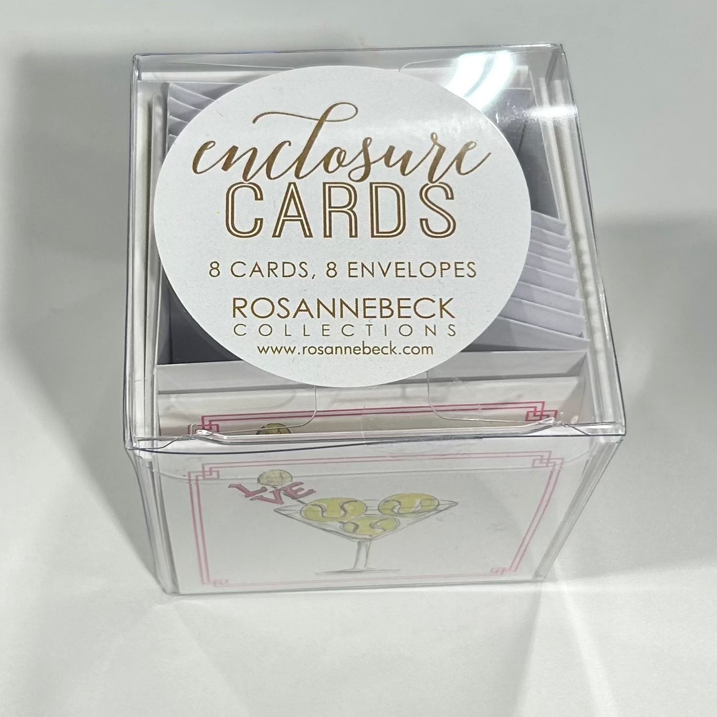 Load image into Gallery viewer, Handpainted Tennis Cocktails Enclosure Card Set
