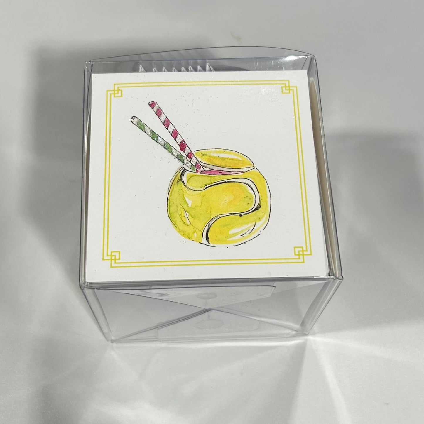 Load image into Gallery viewer, Handpainted Tennis Cocktails Enclosure Card Set
