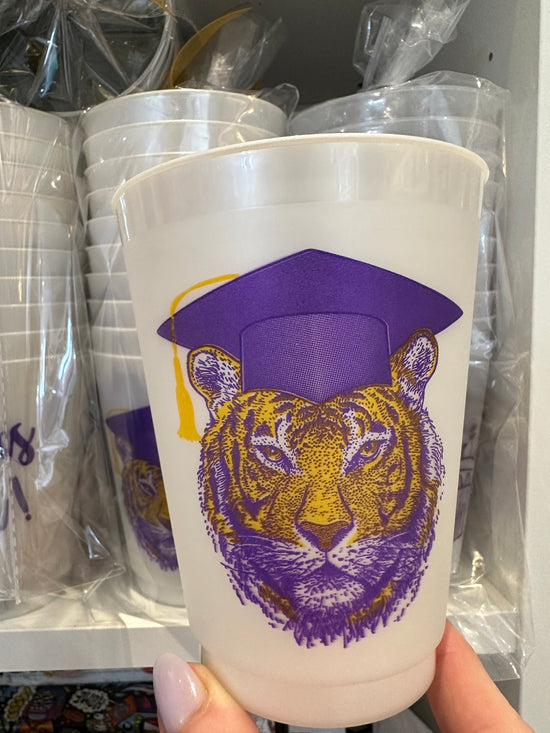 Load image into Gallery viewer, LSU Tiger Graduation Pearl Frostflex Cups
