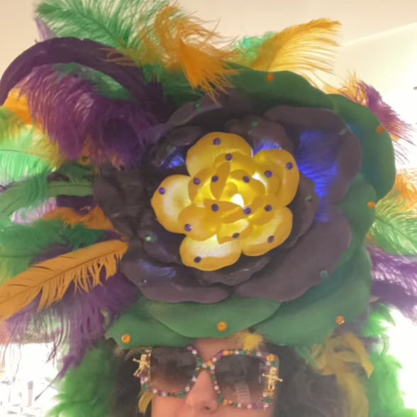 Extra Large Light Up Mardi Gras Headdress